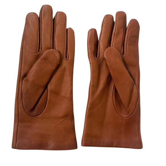 Vince Nappa Leather & Cashmere Luxury Gloves Brown Sz M - Picture 8 of 11